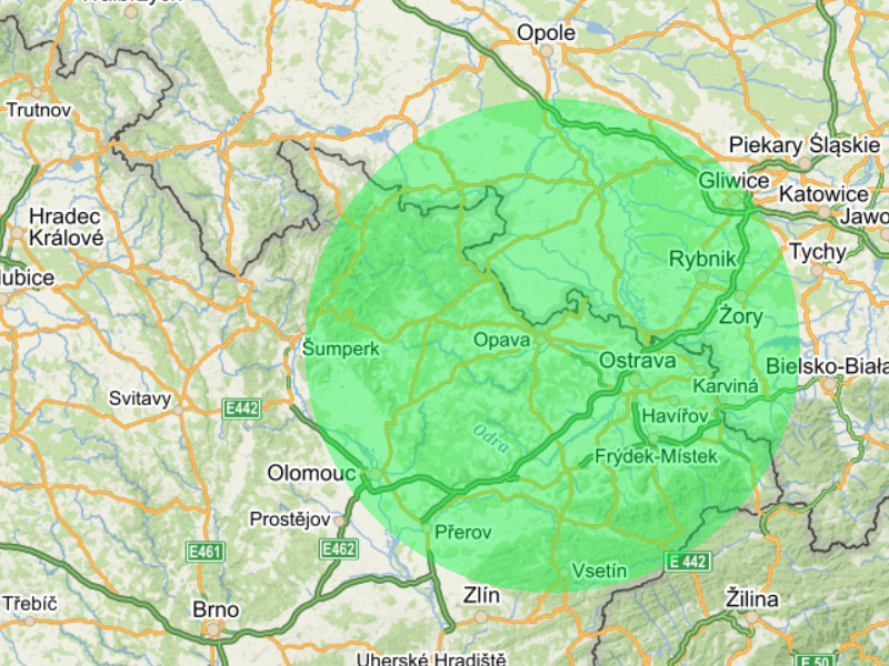 Mapa Hodinový manžel Opava Ostrava